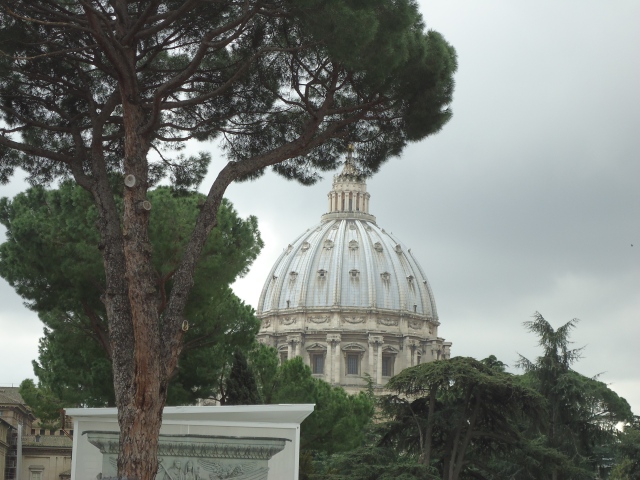 View of the dome of St. Peter's from the courtyard of the Vatican  Museum