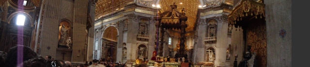 Panoramic of the interior at St. Peter's