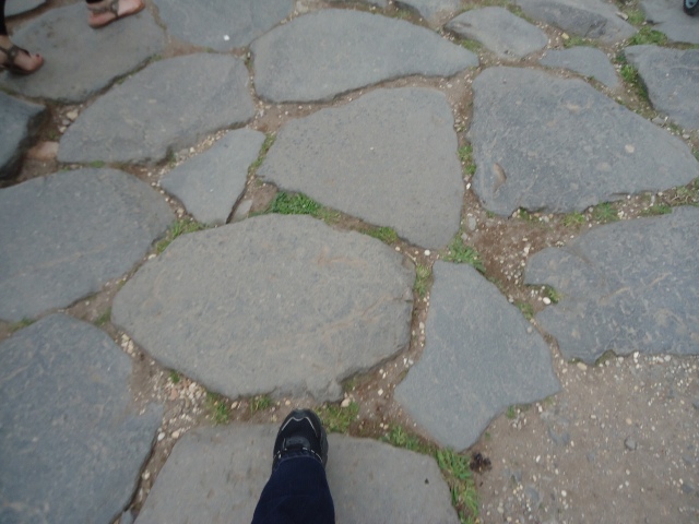 My feet walking on the stones Caesar walked on.